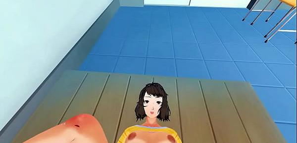  Fucking the hot teacher Sadayo Kawakami in her classroom from your POV, she rides your dick until you cum inside her - Persona 5 Hentai.